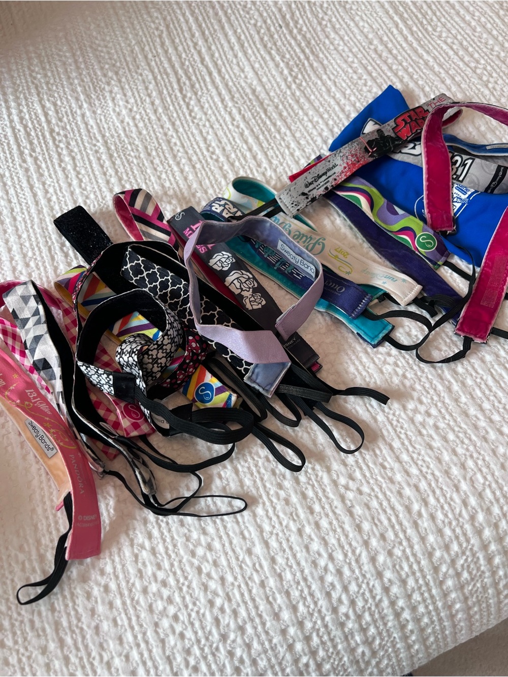 Assorted sweaty bands Colorful Headbands and Elastic Hair Wraps some rundisney